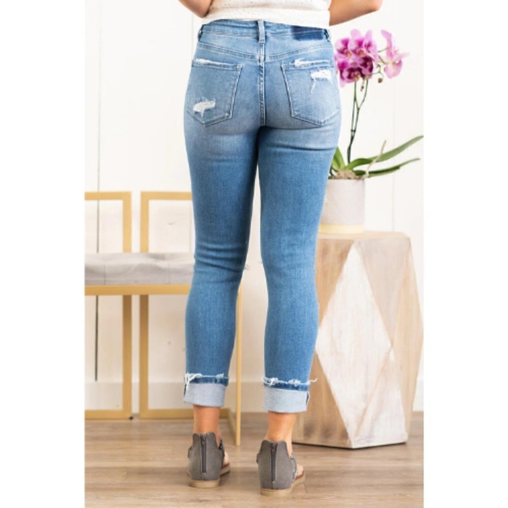 Vervet Blue Jeans High Rise Button Fly Skinny Size 28 - Picture 2 of 16